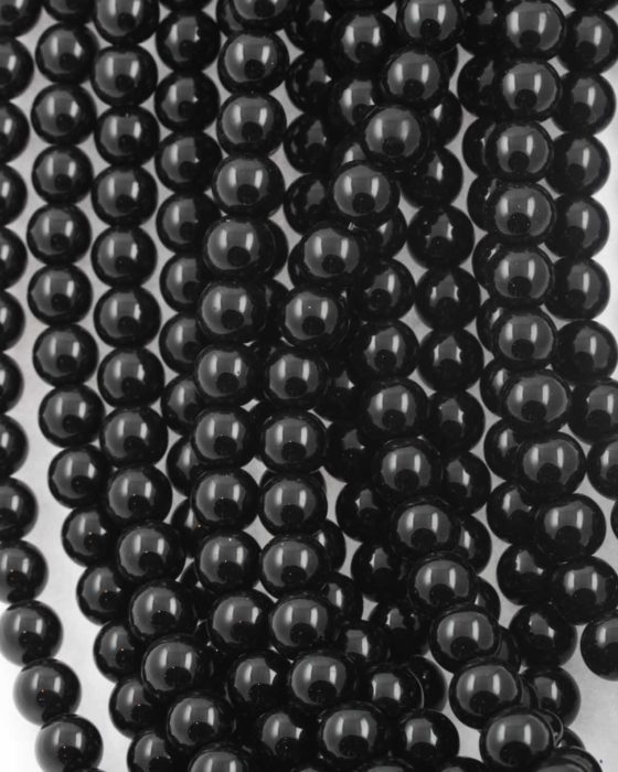 round crystal beads black 10mm