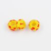 Large hole glass bead Yellow with red dots