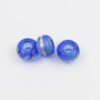 Large hole glass bead Blue with silver trail