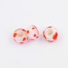 Large hole glass bead Pink with red dots