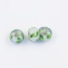 Large hole glass bead white with green swirl
