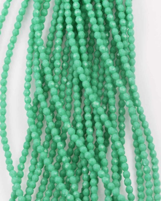 Fire polished glass beads 4mm green turquoise