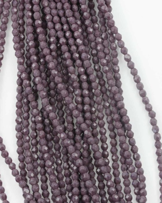 Fire polished glass beads 4mm opaque purple