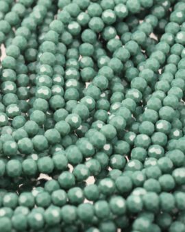 faceted round glass beads 6mm green opale