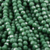 faceted round glass beads 6mm green opaque
