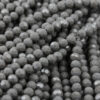 faceted round glass beads 6mm dark grey opaque