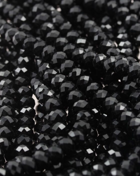 crystal faceted rondelle beads black