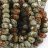 Faceted rondelle 9x6mm Khaki and amber