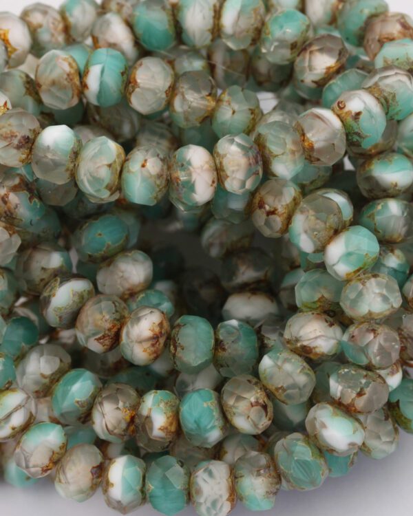 Faceted rondelle 9x6mm Matte Turquoise