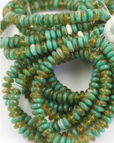 Fire polish disc 6mm Green turquoise