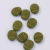 Voodoo glass beads green and gold