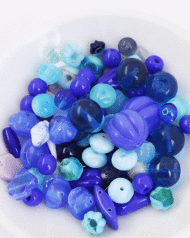 Mix glass beads blue