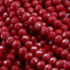 crystal faceted rondelle beads deep red