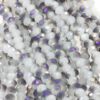 Bead, crystal faceted rondelle opaque/iridiscent effect, 6 x 8 mm. Sold per strand of approx.72 beads