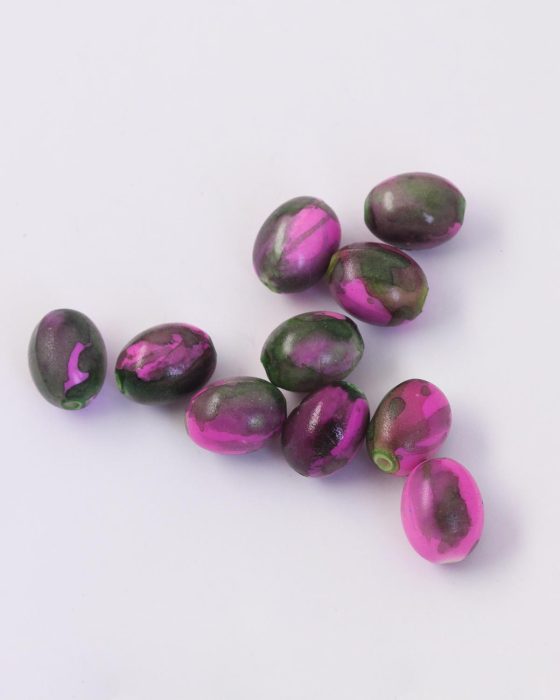 Olive Shape Beads 12x14mm Pink