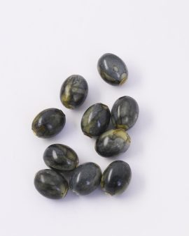 Olive Shape Beads 12x14mm Grey