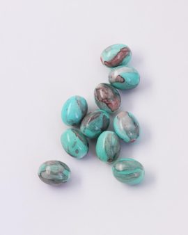 Olive Shape Beads 12x14mm Aqua