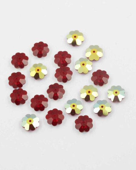 Swarovski flower sequins foiled 10mm siam