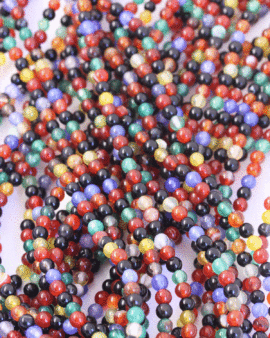 Mix agate beads, 4 mm