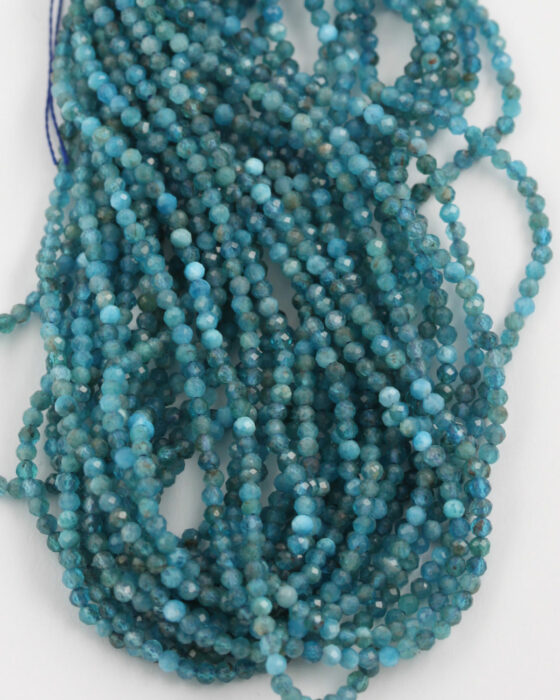 Apatite faceted round beads 2mm