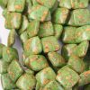 Dyed square howlite beads Green