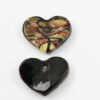 Handmade Glass Heart Pendant 40x35mm Black