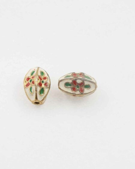Fluted oval cloisonne bead 15x12mm. Sold per pack of 10