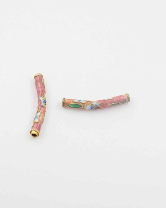 Curved tube cloisonne,28x4mm. Sold per pack of 10