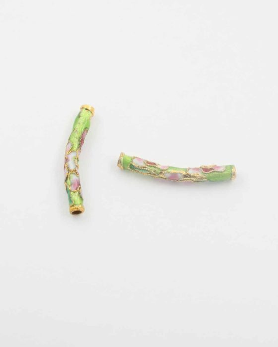 Curved tube cloisonne lime