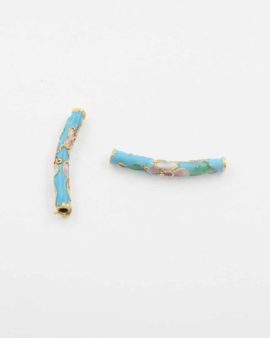 Curved tube cloisonne turquoise