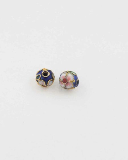 Round cloisonne bead 6mm blue