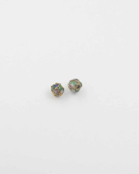 Round cloisonne bead 6mm green