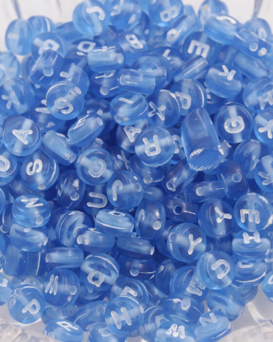 Alphabet beads 6mm Blue