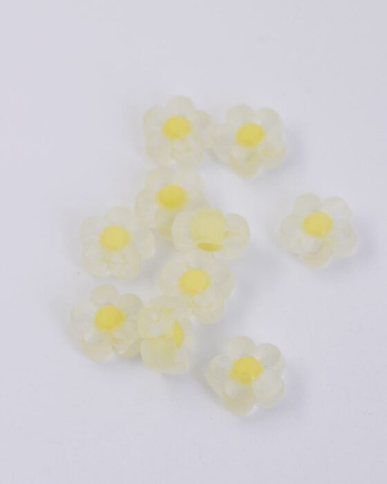 frosted acrylic flower 12mm Yellow