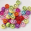 Smiley face plastic beads 8mm Mix colour