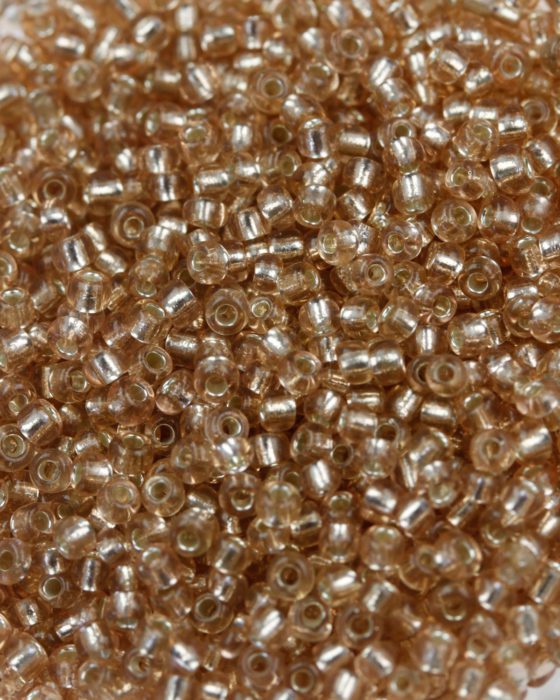 silver lined seed bead size 11 peach