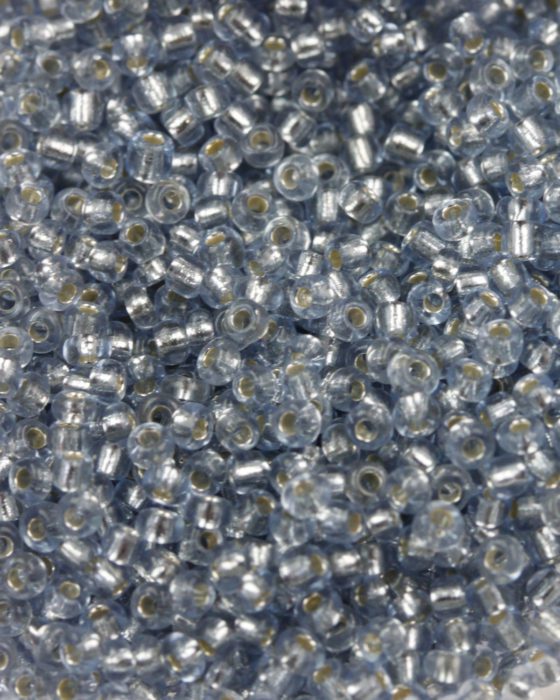 silver lined seed bead size 11 light grey