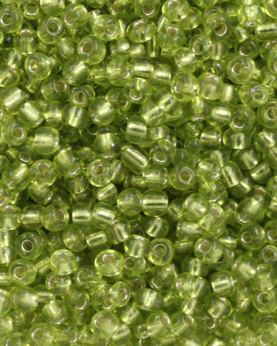 seed beads 2mm lime silver lined
