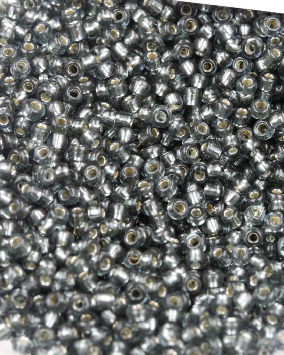 silver lined seed bead size 11 dark grey