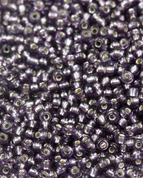 silver lined seed bead size 11 purple