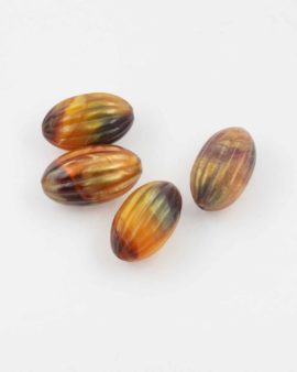 Creased oval resin beads 30x17mm. Sold per pack of 10
