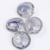 Handmade seed beads pod shape silver foil glass beads 20-22mm Dark blue