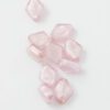 diamond shape handmade glass bead pink