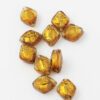 diamond shape handmade glass bead amber