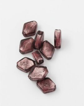 diamond shape handmade glass bead amethyst