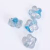 handmade glass beads silver leaf 15x6mm turquoise dot