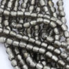 silver leaf glass bead 12mm grey