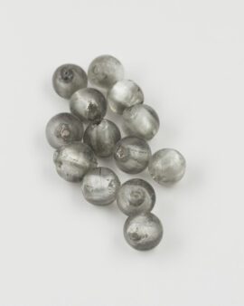 Handmade Silver leaf Glass bead 12mm silver leaf & grey