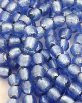 silver leaf glass bead 18mm turquoise
