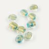handmade oval glass bead 12mm gold leaf & turquoise